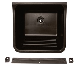 Wash trough & watste incl bracket  BLK (40L) (SANWARE)